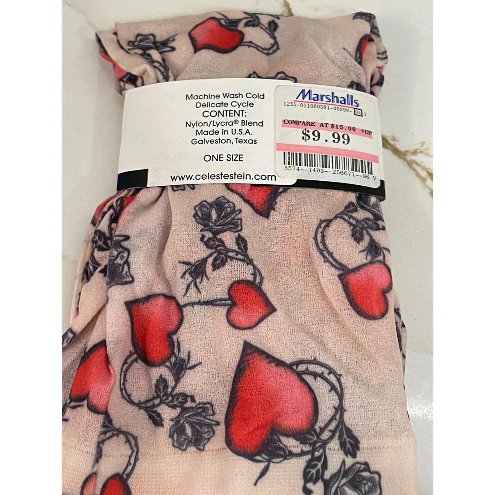 Vintage Celeste Stein Footless Leggings Women One Size Rose Heart Semi - Image 3