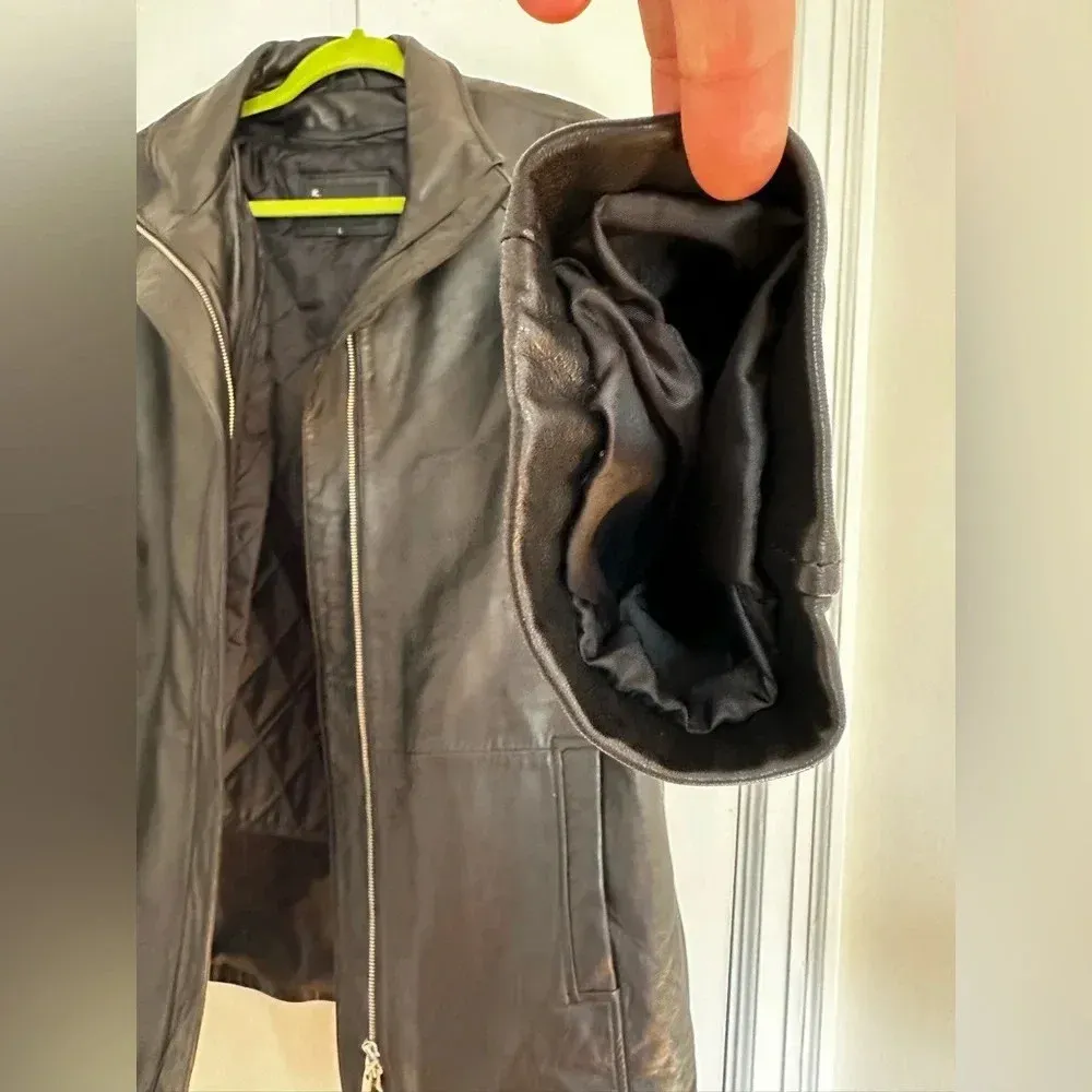 Women’s Large Roberto Rucci Black Leather Jacket. Removable Quilted Lining. - Image 16