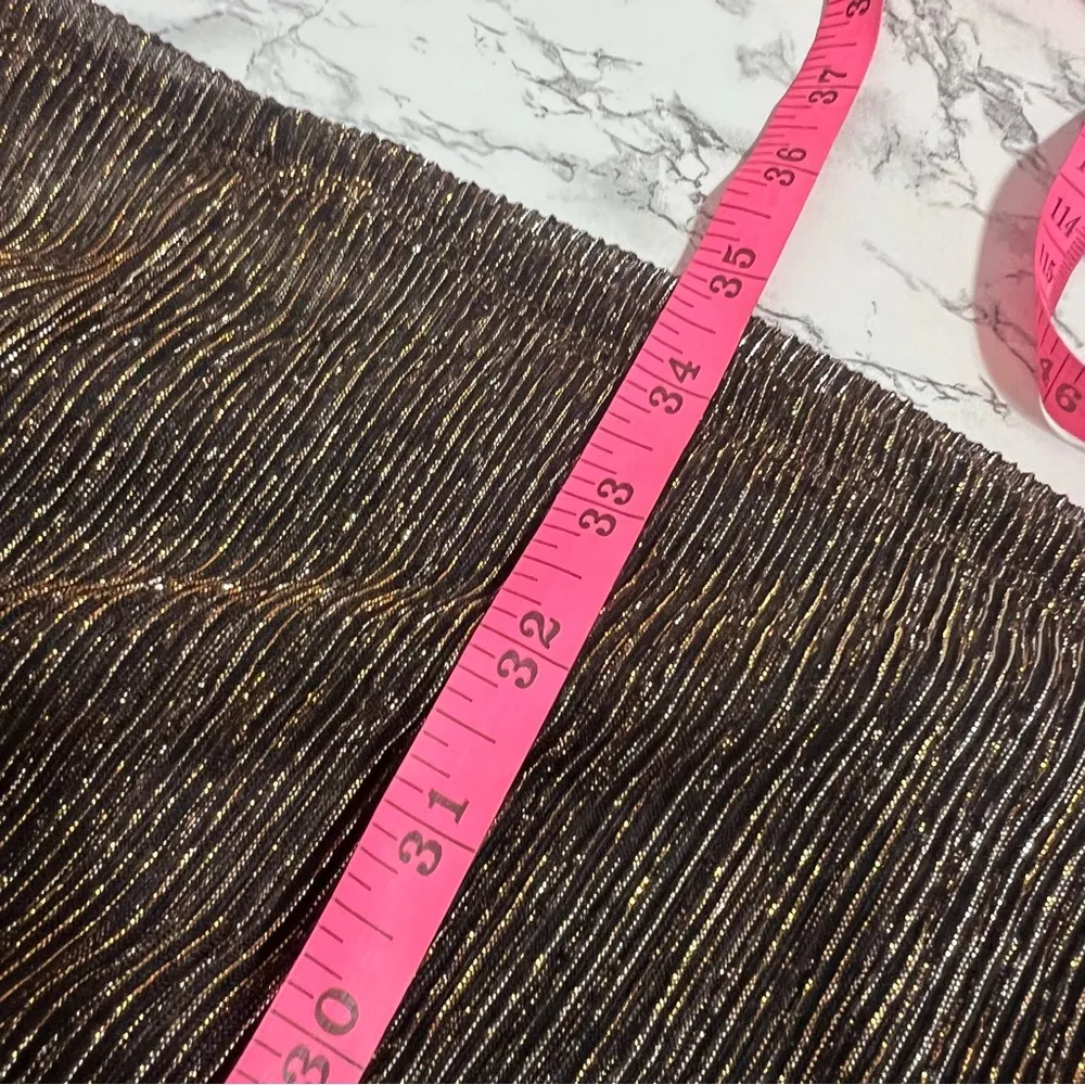 NWT Draper James Emily mini dress lurex plisse bronze silver black Sz S tiered - Image 5