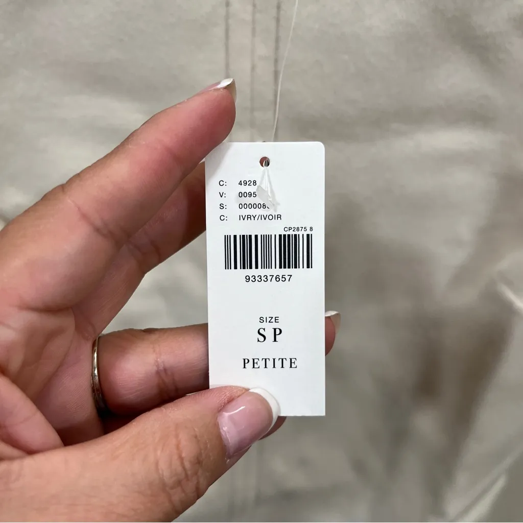 NWT ANTHROPOLOGIE  Faux-Leather Shift Mini Dress - White Small petite - Image 6