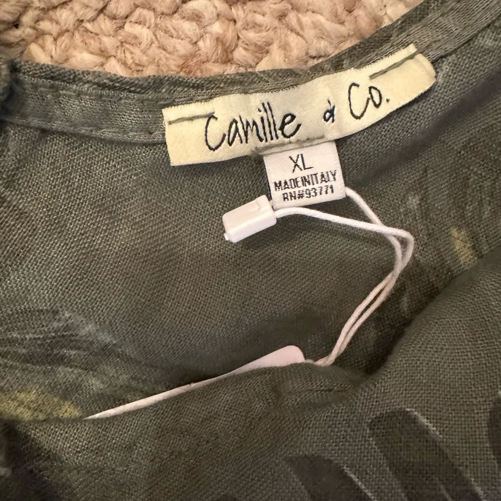 Camille à CO Green Leaf Print Jumpsuit Size CL. C33 - Image 9