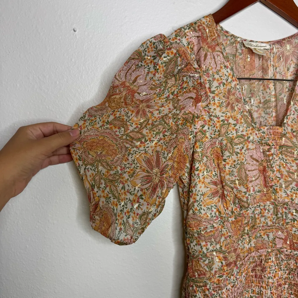 Shoshanna Aubrey Puff Sleeve Smocked Mini‎ Dress - Image 3