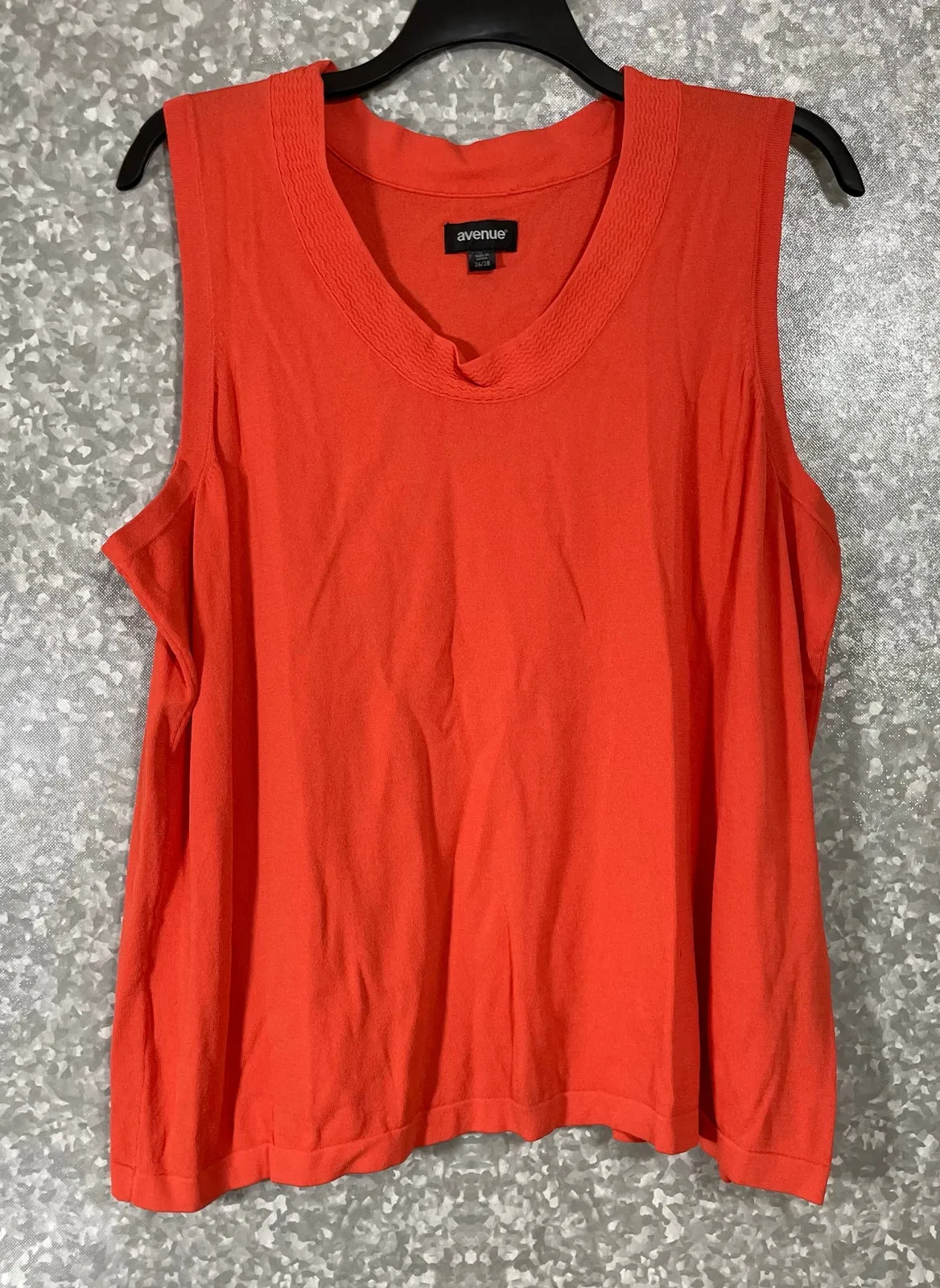 Avenue Women's Plus Size Orange Lightweight Sleeveless Sweater Vest - Size 26/28 - Image 1