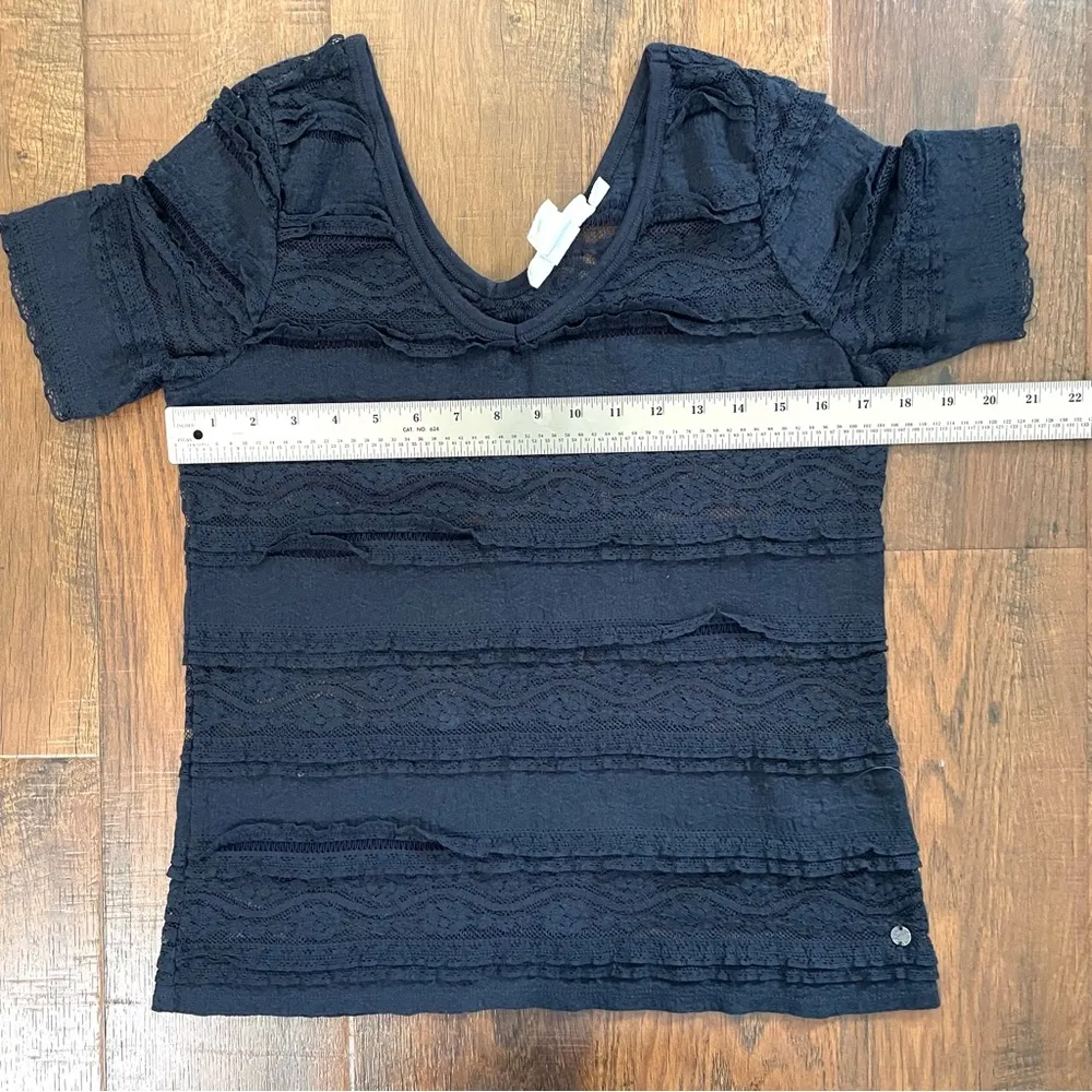 L.O.G.G. LABEL OF GRADED GOODS for H&M navy lace tee shirt, size L - Image 6