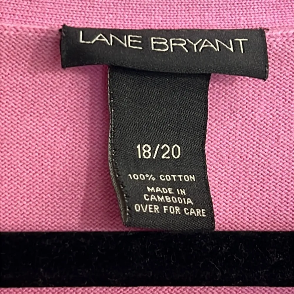 Lane Bryant Women’s Pink Tie Neck Sweater 3/4 Sleeve Size 18/20 - Image 5