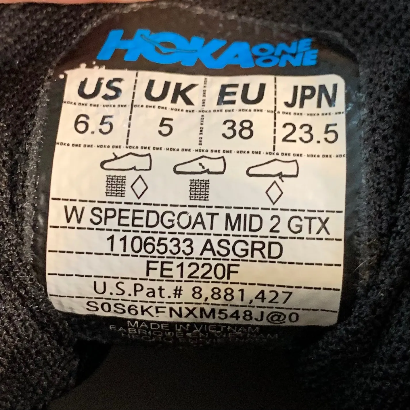 Hoka Speedgoat Mid 2 GTX Trail Running Shoes Womens 6.5 Aqua Waterproof Sneakers Blue - Image 6