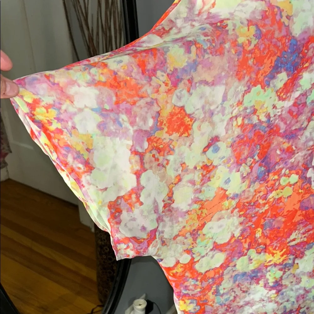 Decree Pink and Orange 3/4 Sleeve Flowy Blouse - Image 6