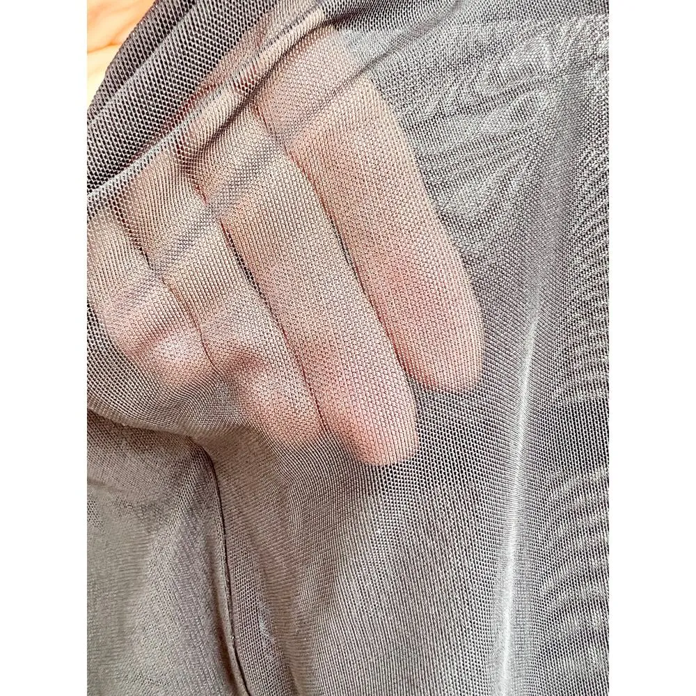 $600 NWT Milla Sheer Lace Long Sleeve Turtleneck Ruffle Trim Maxi Dress Black XS - Image 11