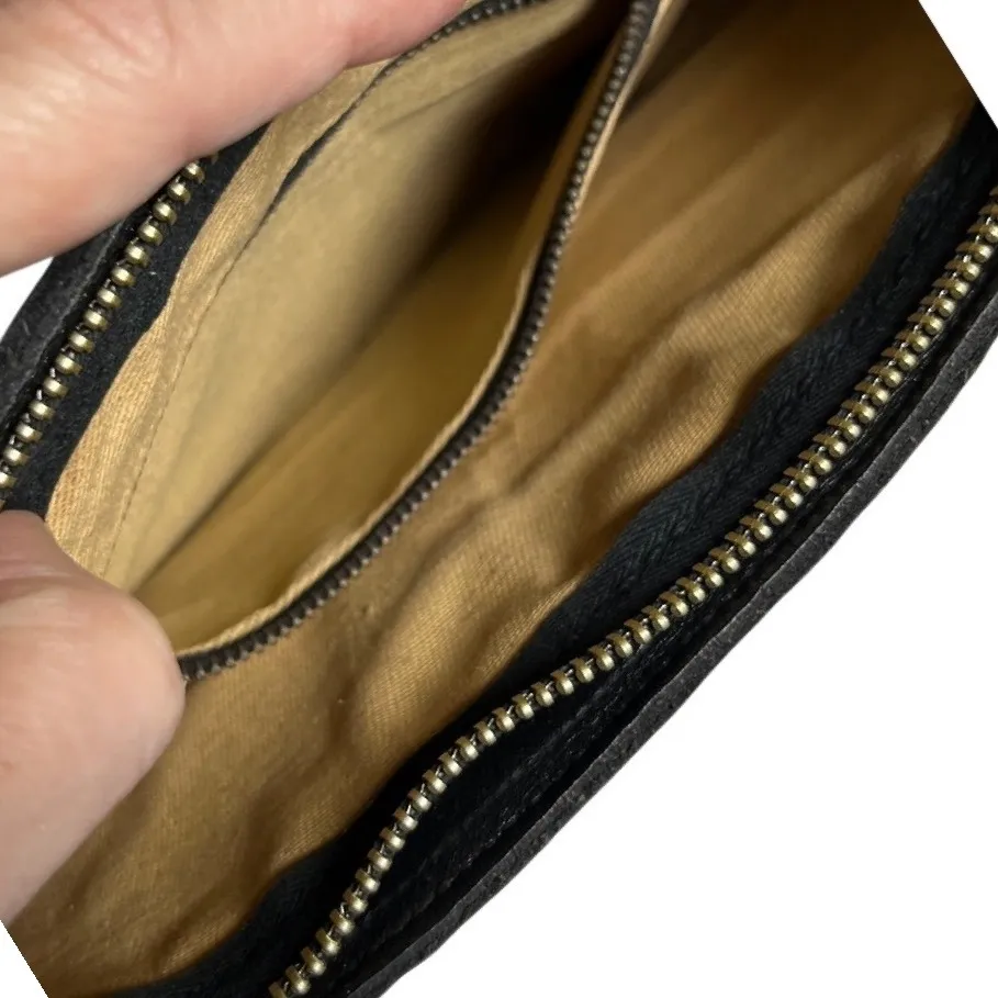 Vintage Black Leather Clutch Purse Minimalist Retro Y2K Evening Bag Handbag‎ - Image 9