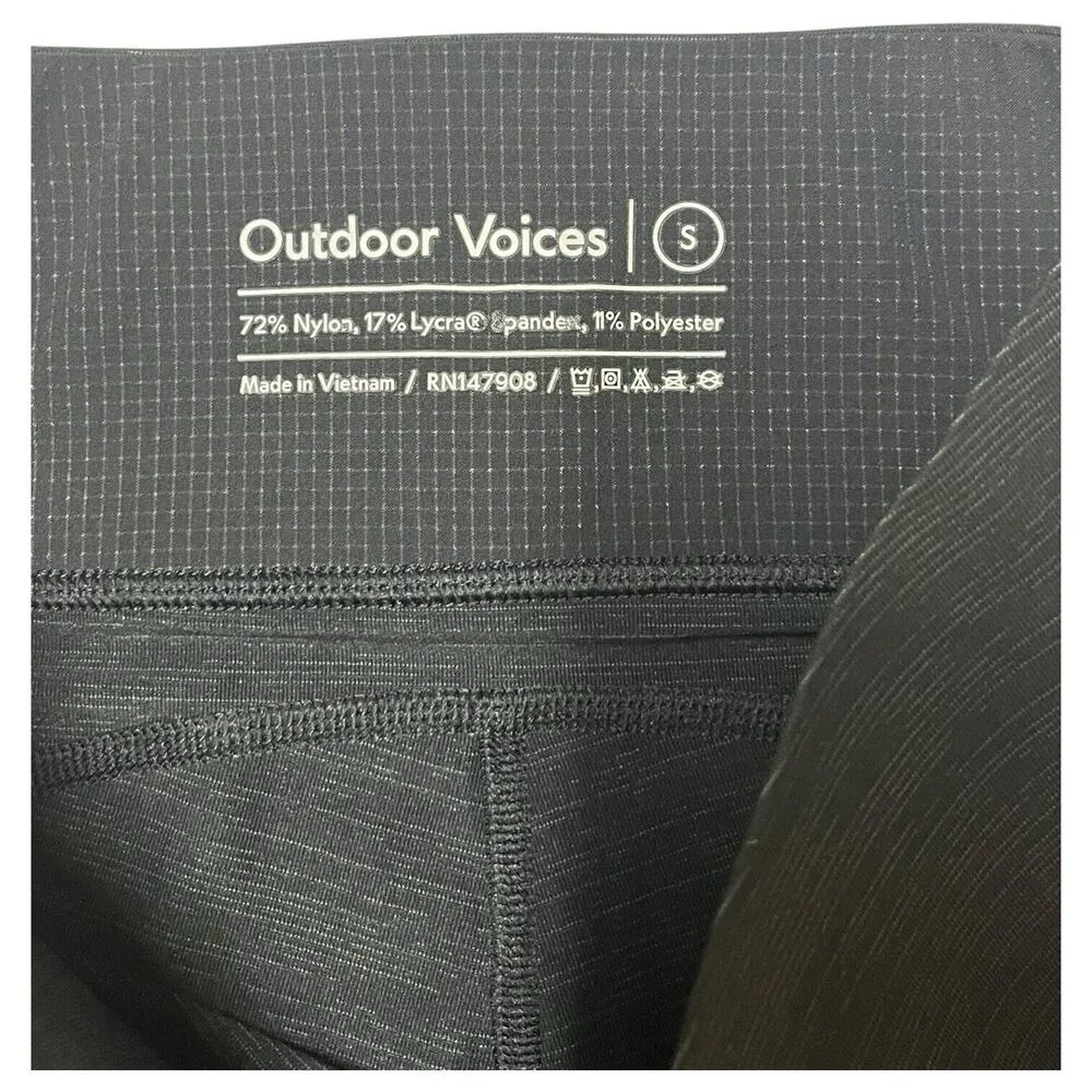 Outdoor Voices Leggings Womens S Workout Yoga Mid Rise Athletic Ankle 7/8 Black - Image 8