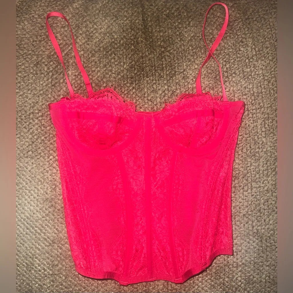 Urban Outfitters Out from Under red modern love lace corset size small - Image 5