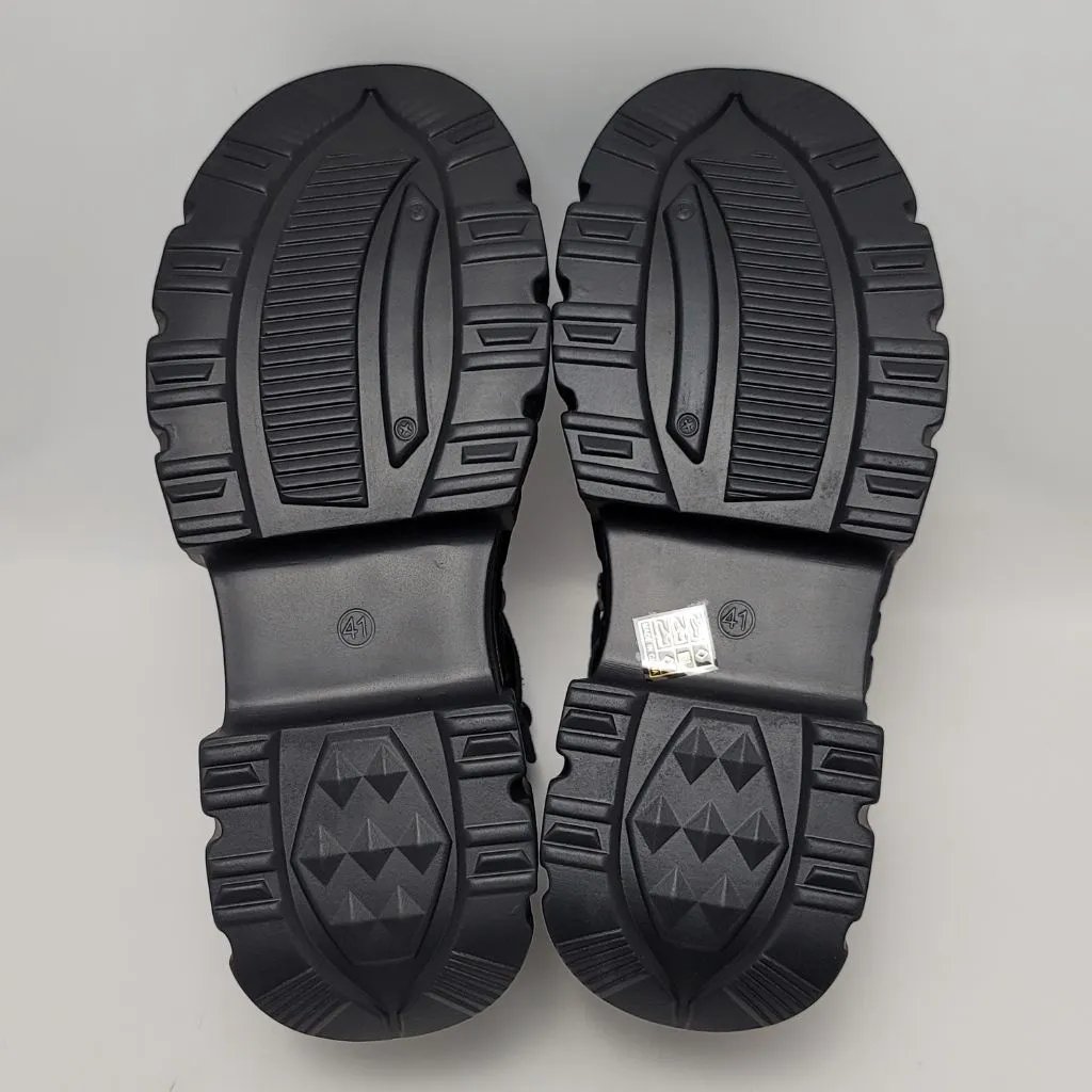 Women's Punk Gothic Chunky Platform Combat Boot Sneakers Bikers Shoes Size 41 Black - Image 7