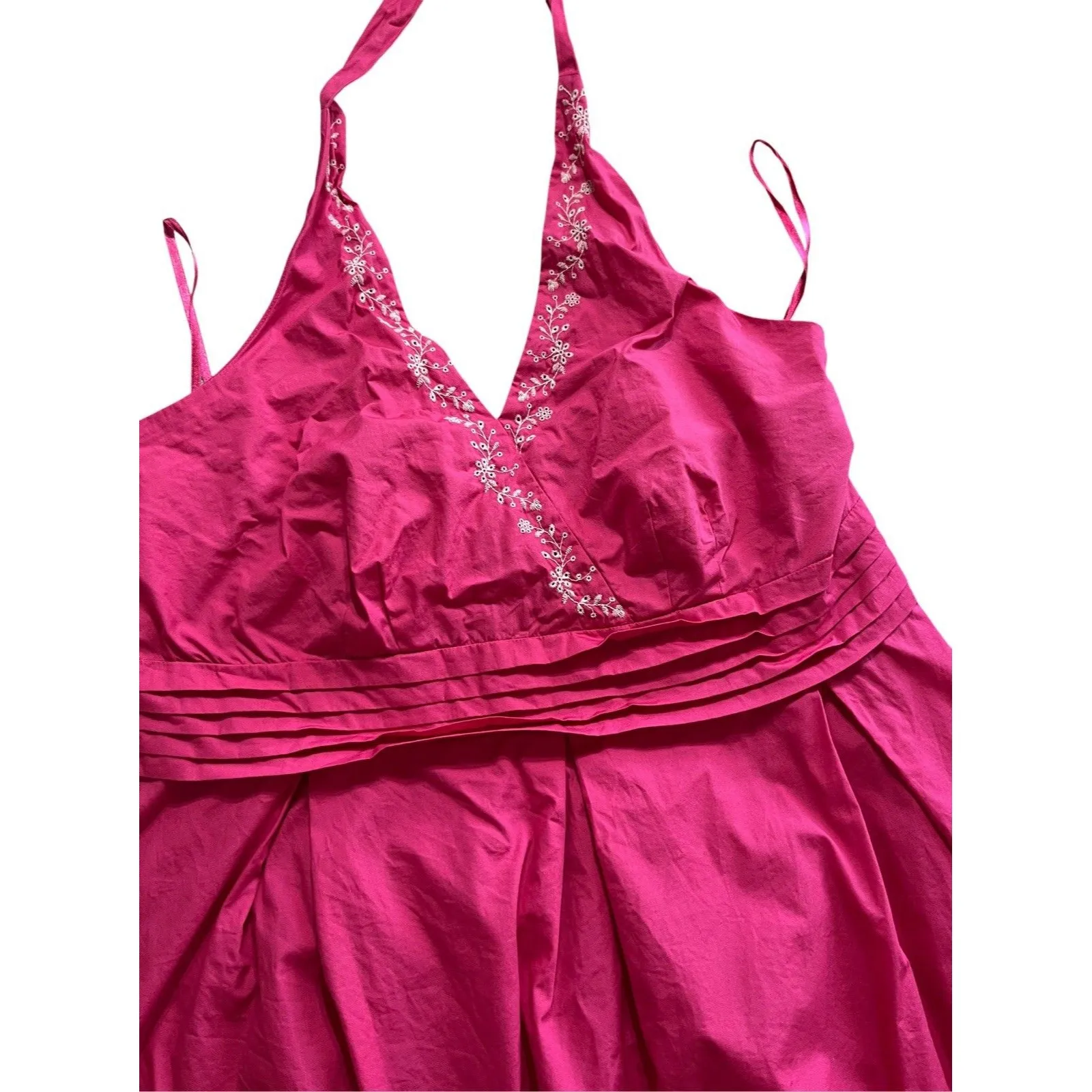 Tweeds Pink Halter Neck Midi Dress Embroidered Size 22w TWEE PREPPY SUMMER - Image 6