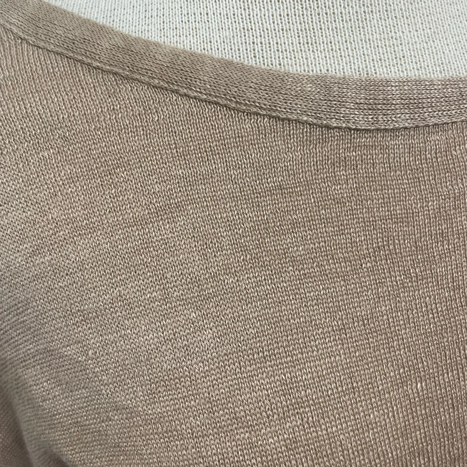 J. McLaughlin Linen Knit Top Womens XS Neutral Basic Casual Coastal Minimalist - Image 2