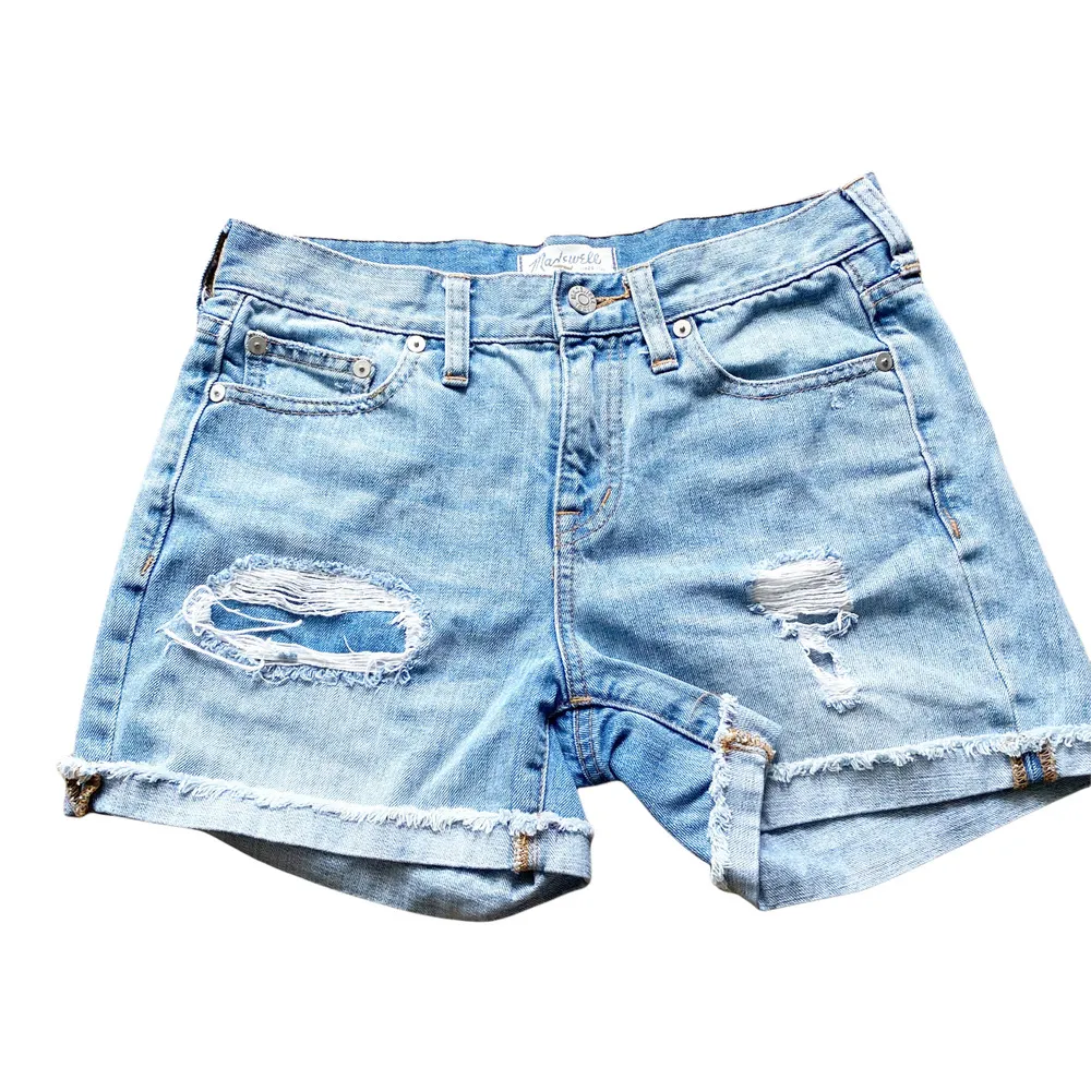 Madewell Denim Boyshorts Rip And Repair Edition Mid-Rise Jean Shorts Size 25 - Image 2