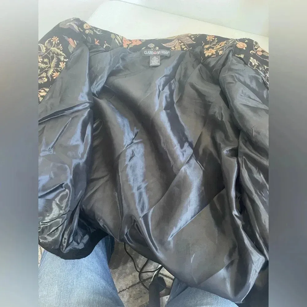 Vintage Claire Murray Design Tapestry‎ Jacket Size XL EUC Black - Image 6