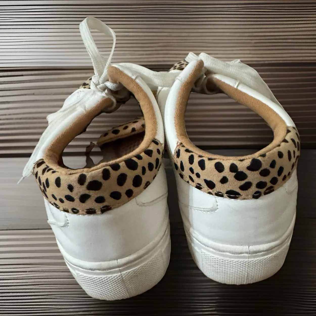 Dr Scholls Womens Sneaker 7M Brown Leopard Print Slip On With Laces Size 7 - Image 3