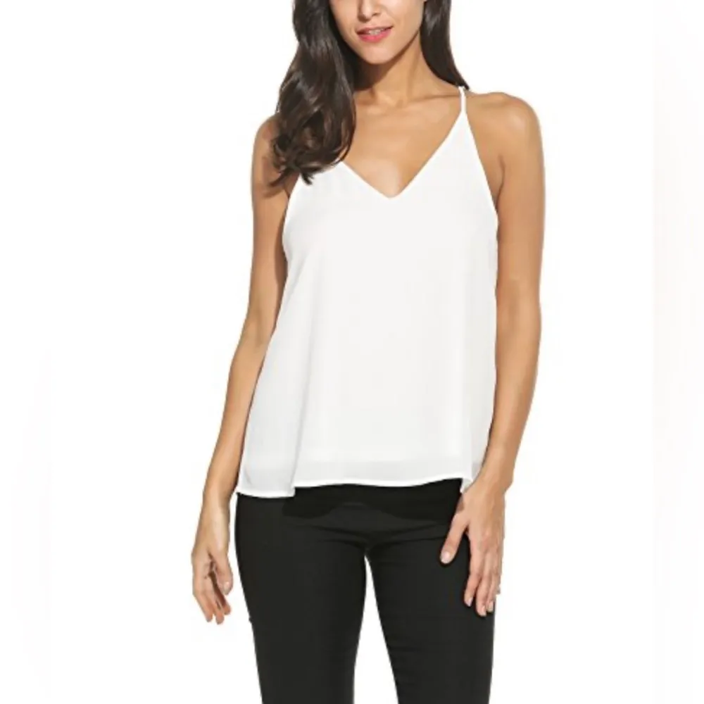 Lulus | Chic Disposition Ivory T-Back Cami Top M Lightweight Summer Tank Beige - Image 4