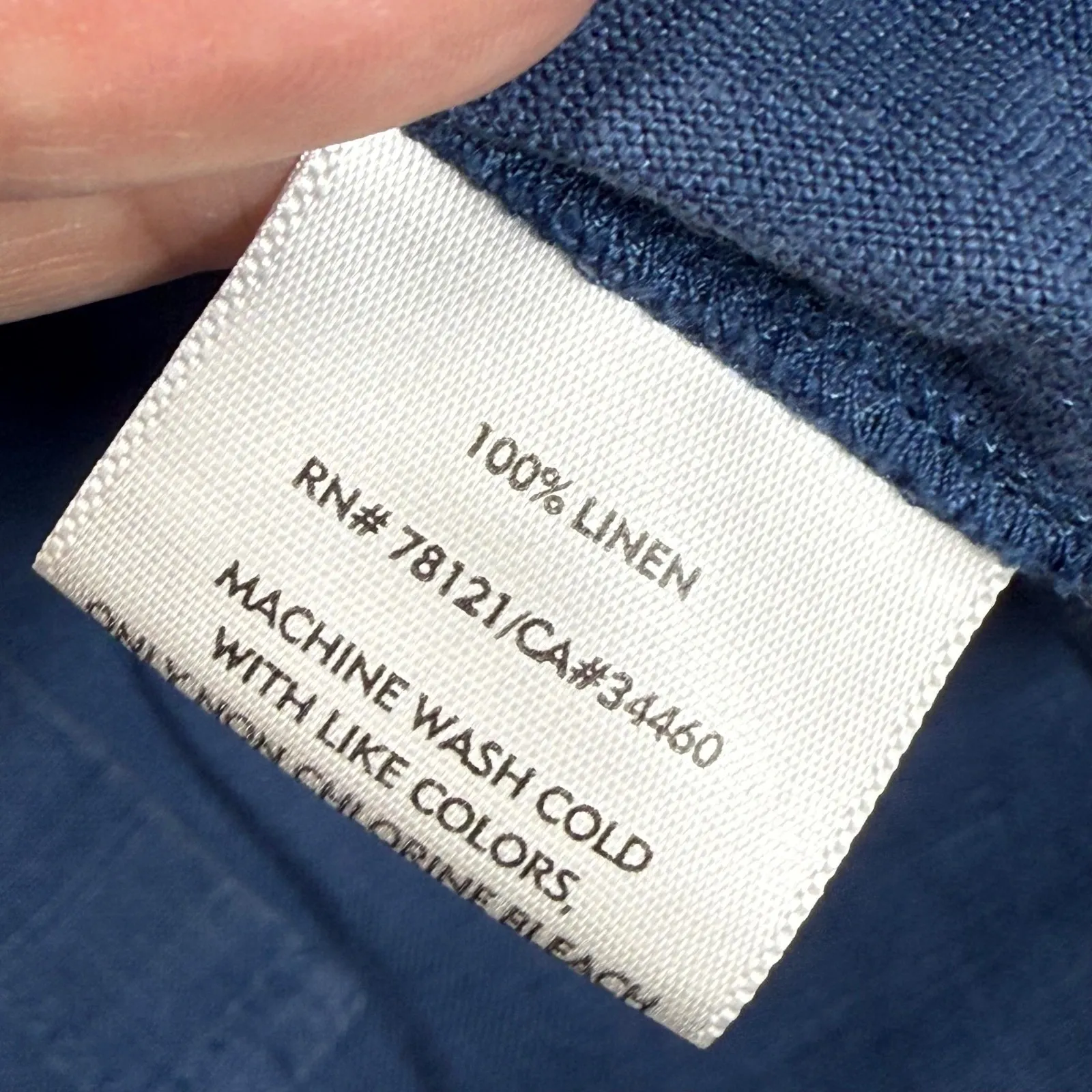 Eileen Fisher Linen Cargo Pants‎ Wide Leg Crop Blue Womens Size M - Image 4