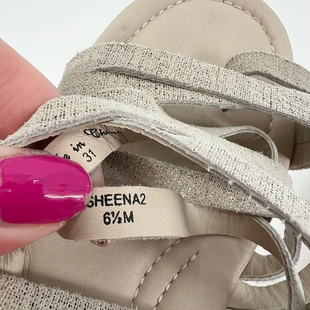 Donald J Pliner leather Sandals Slides Flip Flops Wedge Platform Beige Shoes 6.5 - Image 8