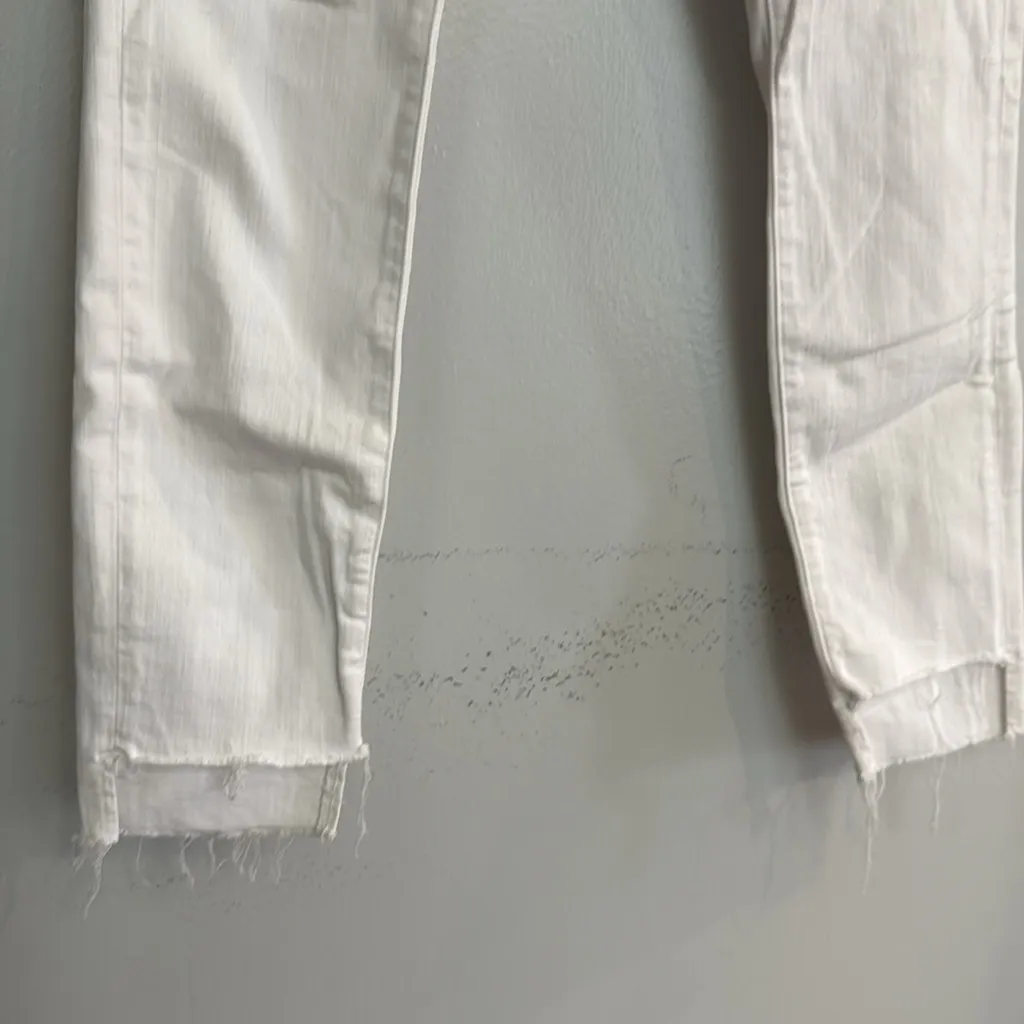 FRAME White Le Skinny De Jeanne - Frayed Hem Skinny Jean - Image 7