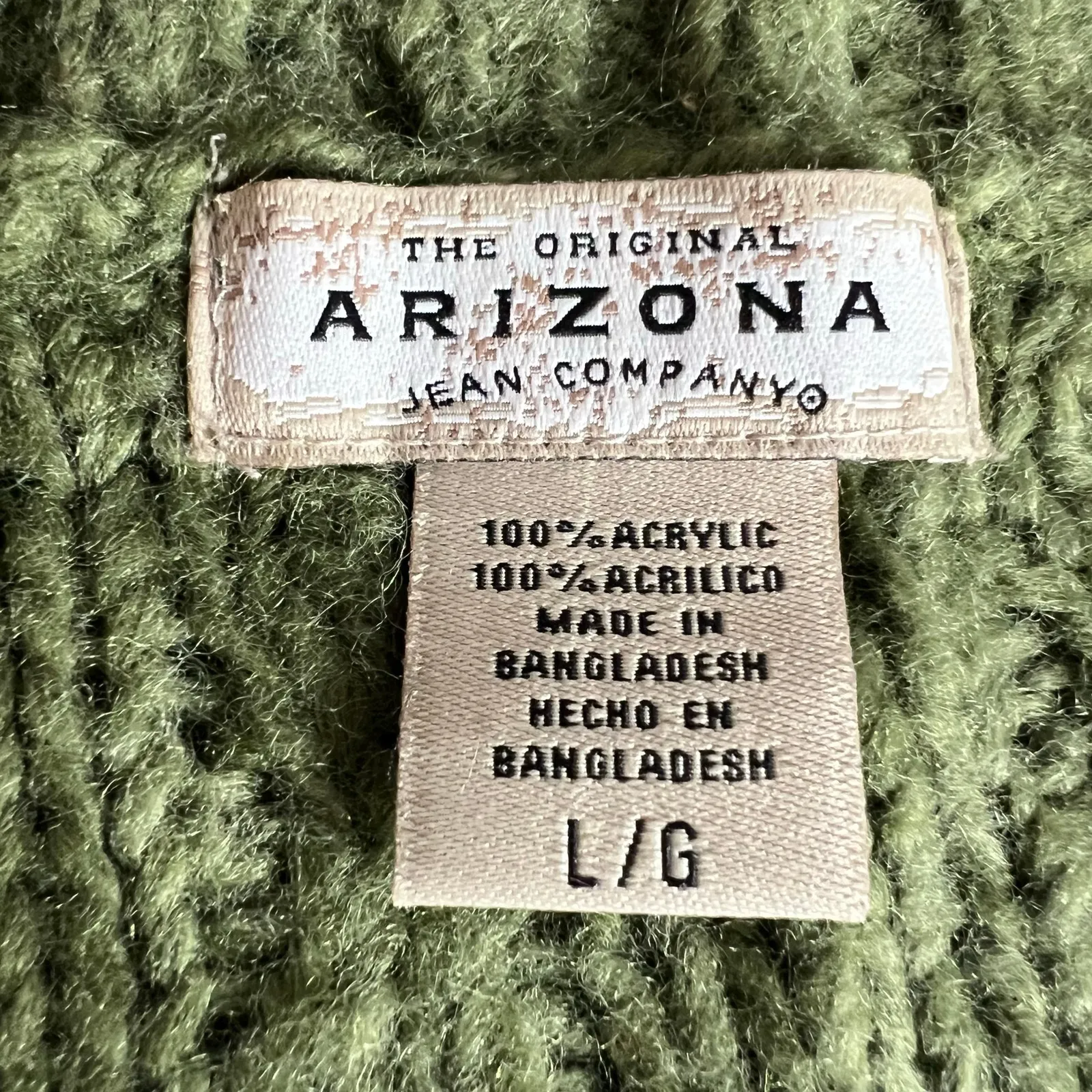 Arizona Jean Co Womens Y2K Knit Sweater Pullover V Neck Fitted Long Sleeve Green - Image 6