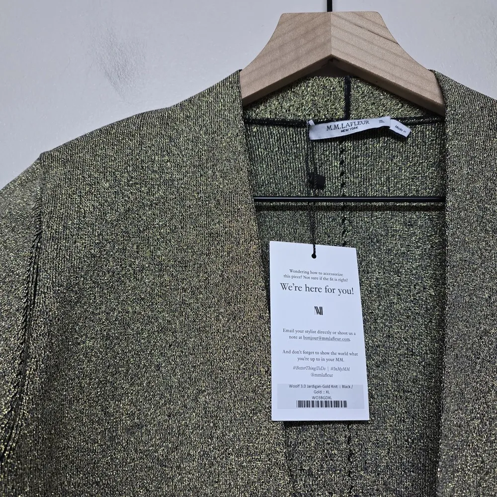 MM Lafleur NWT Woolf Jardigan Gold Size XL‎ Career Academia Sparkly $295 Luxury - Image 5