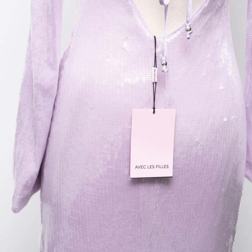 Avec Les Filles - Purple Sequined Bodycon Midi Dress - Image 11