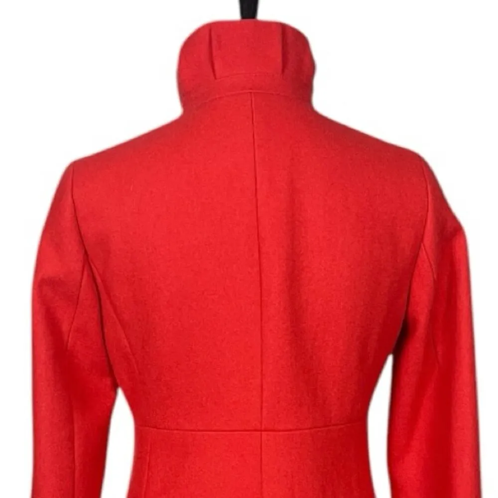 J.Crew Wool Blend Lady Day Coat High Collar A-line Coral Pink Women’s Size 2 - Image 8