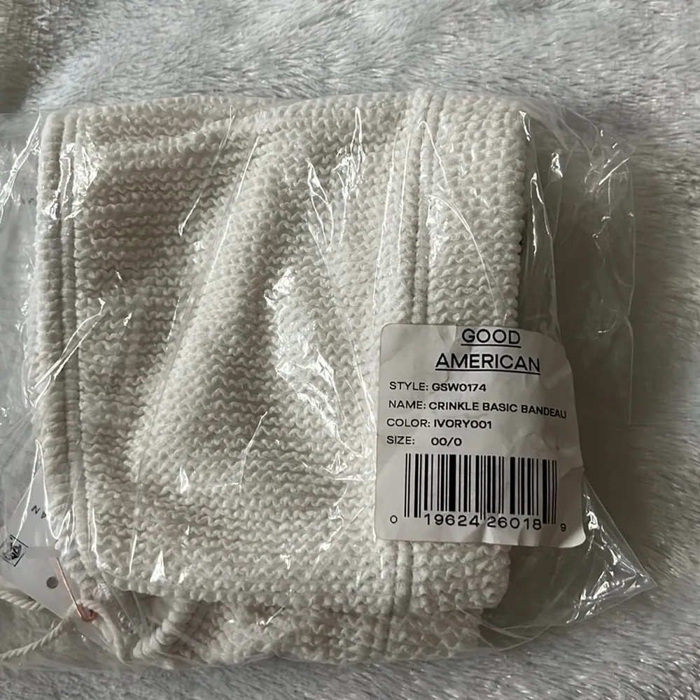 NEW GOOD AMERICAN WOMENS ALWAYS FITS SWIM BANDEAU IN IVORY001 SIZE XXS/XS - Image 9