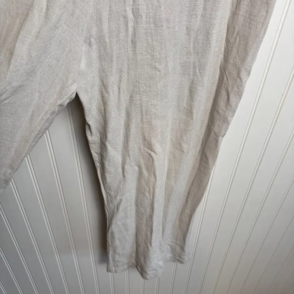 Double Zero natural linen blend jumpsuit sleeveless size medium I37 - Image 4