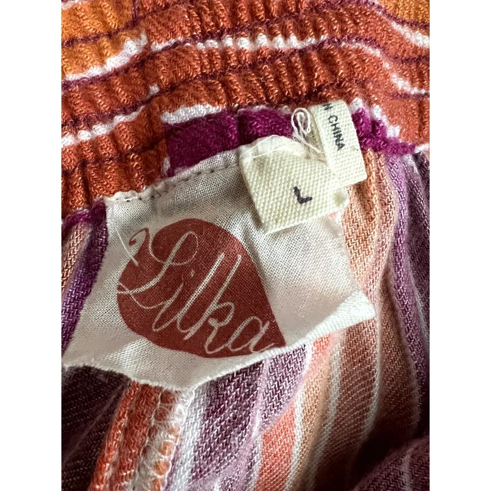 Anthopologie Lilka boho hippie striped & pailey lounging pants Orange Size L - Image 4
