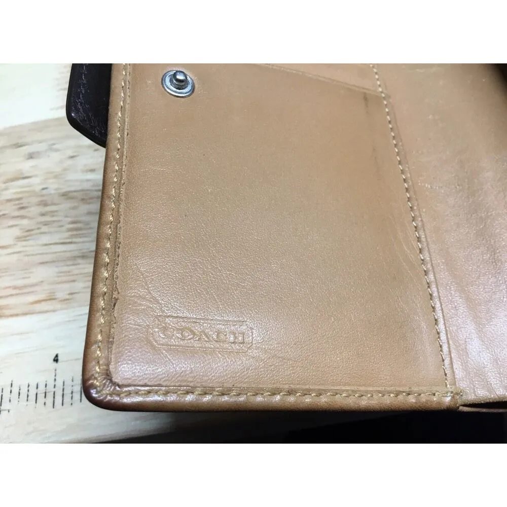 COACH Two-Fold Wallet Leather BEG Women's - Image 8