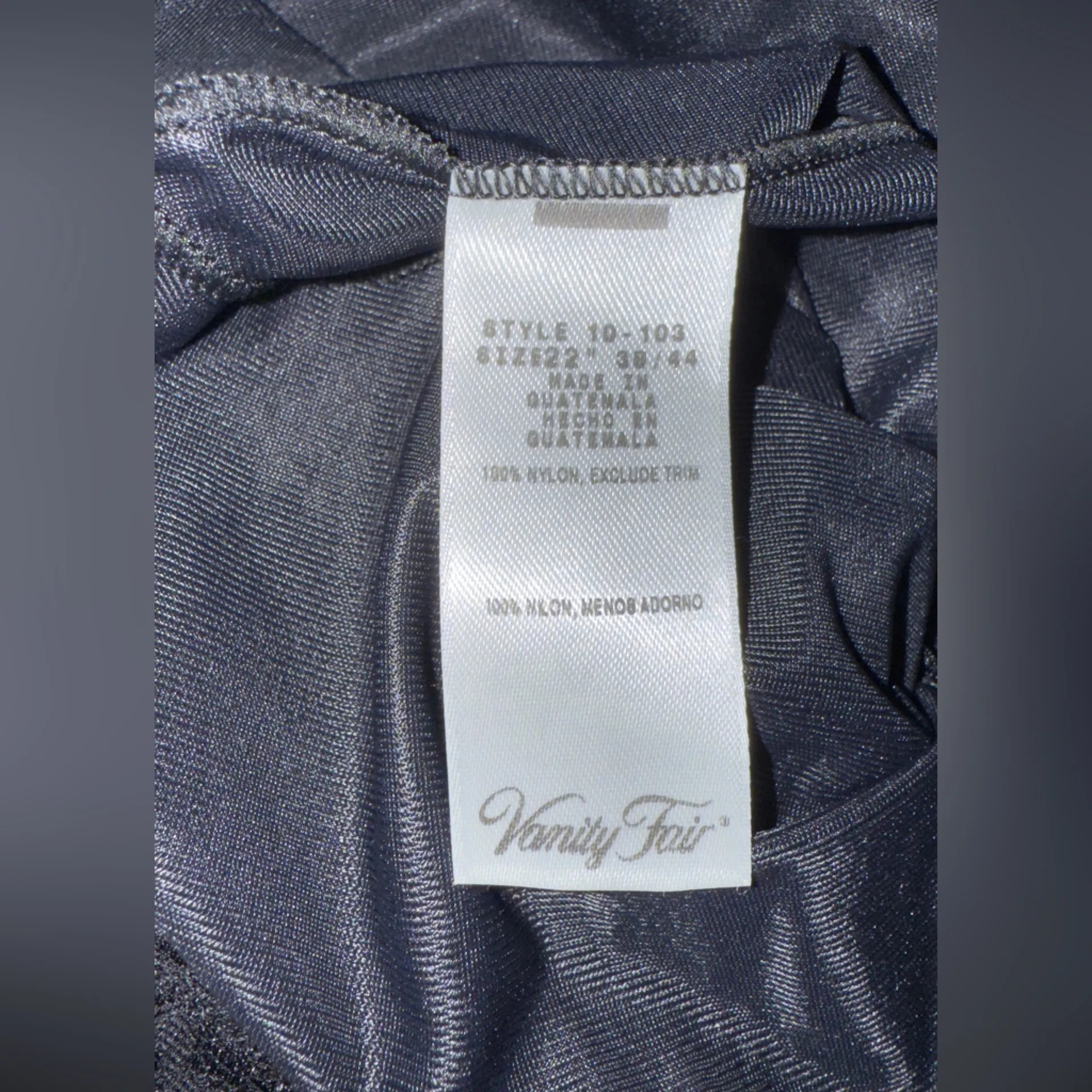 Vanity Fair Black Lace Trim Slip - Image 5