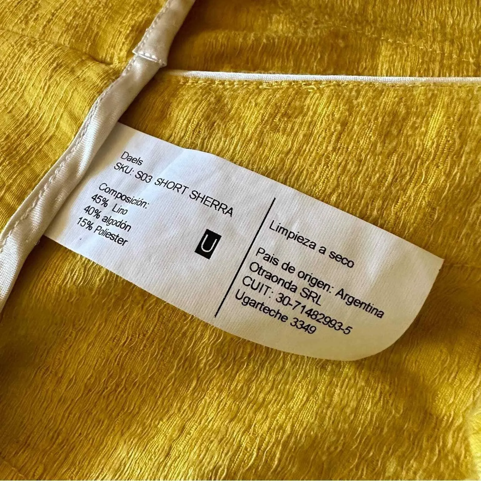 Juan Hernandez Daels Linen Asymmetrical Shorts White Size 18 - Image 3