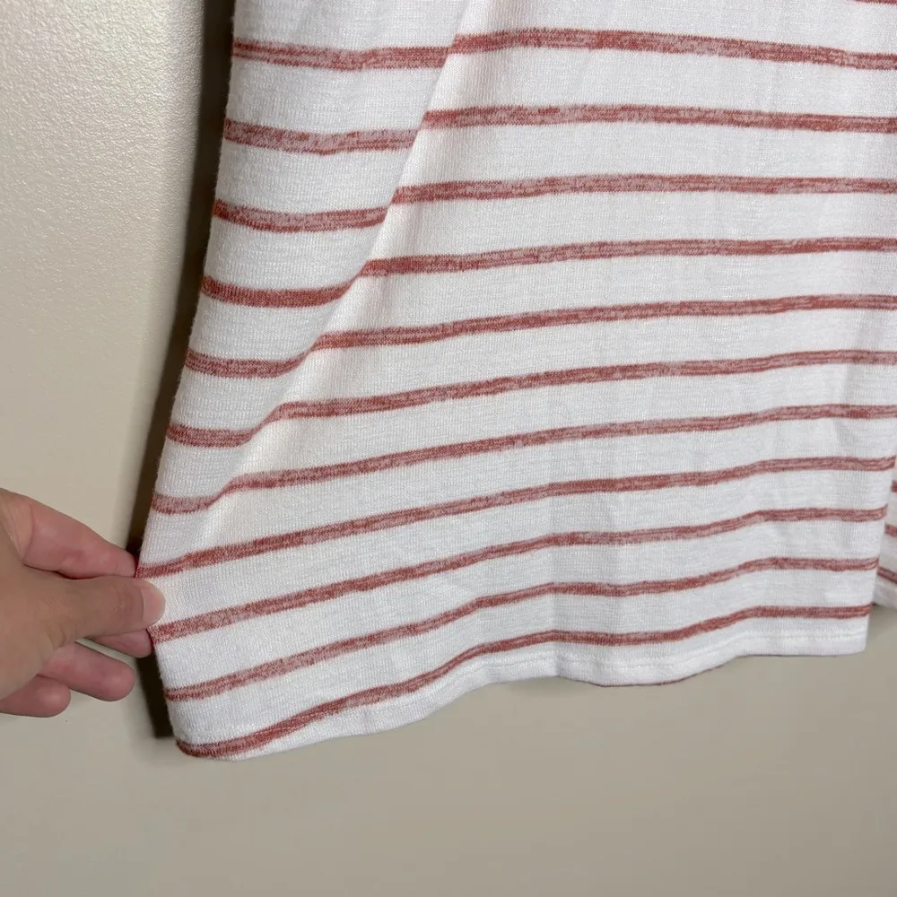 Lulu's Beach Casual White & Red Striped Drawstring Mini Dress - Image 7