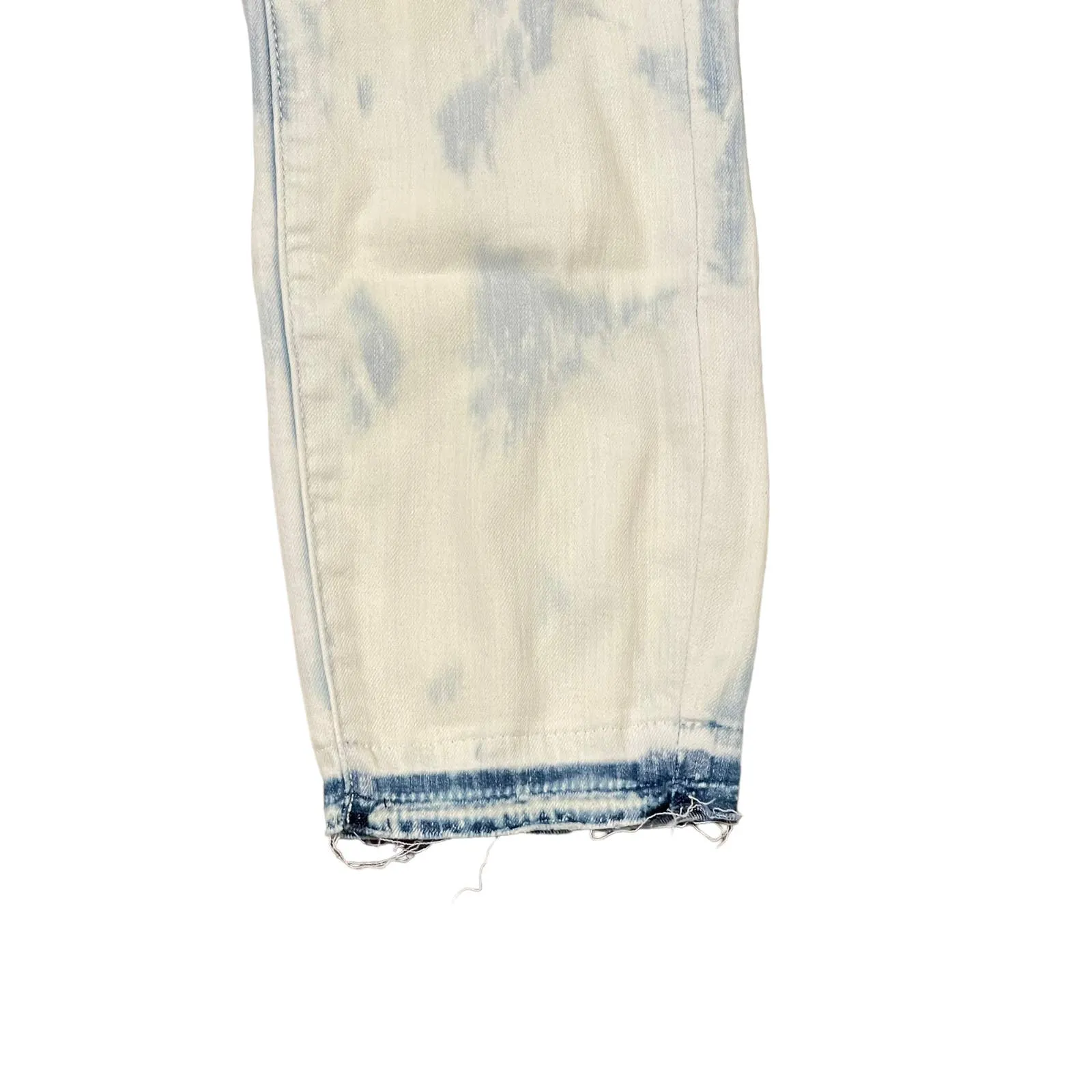 Article Of Society Straight Leg Jeans Frayed Hem Tie Dye Bleached Denim 26 Women - Image 4