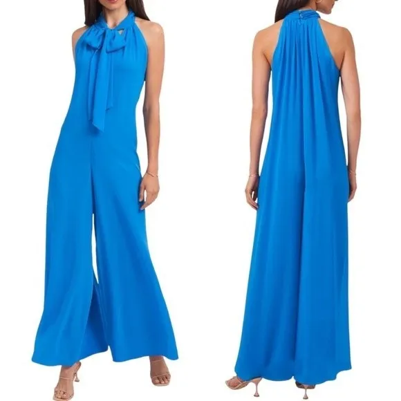 1. State Sleeveless Wide Leg Flowy Jumpsuit Amalfi Coast Blue Women’s Size Large - Image 2