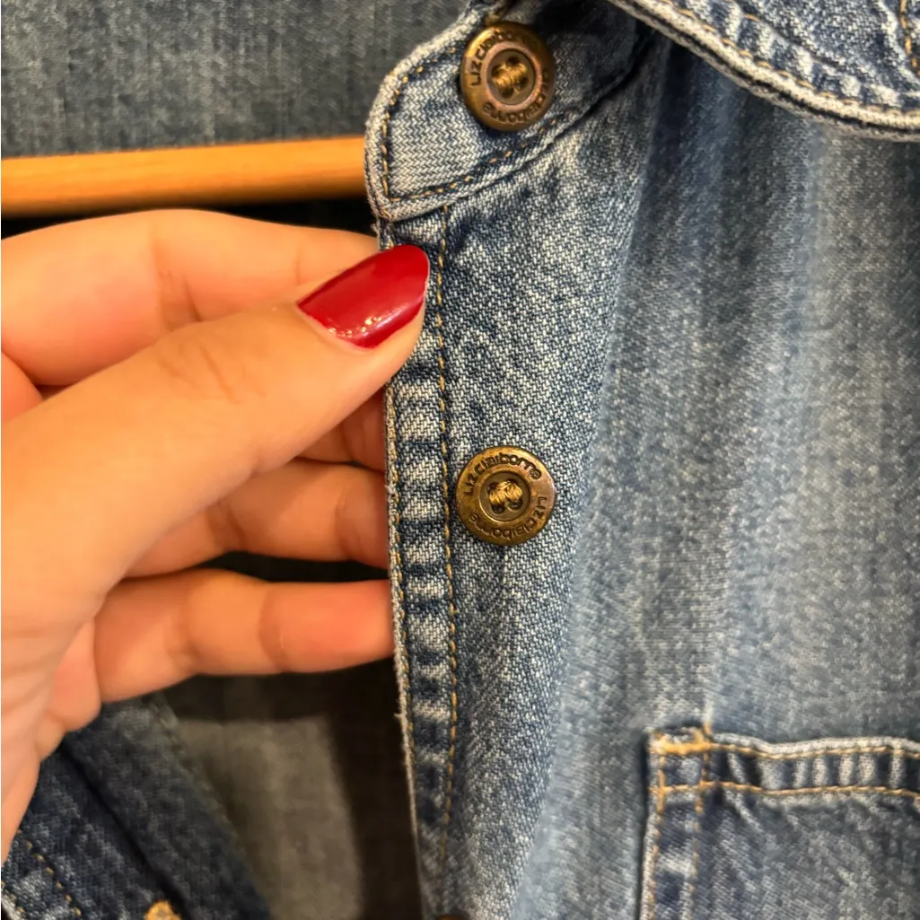 Vintage Liz Claiborne long sleeve denim maxi dress Blue - Image 3