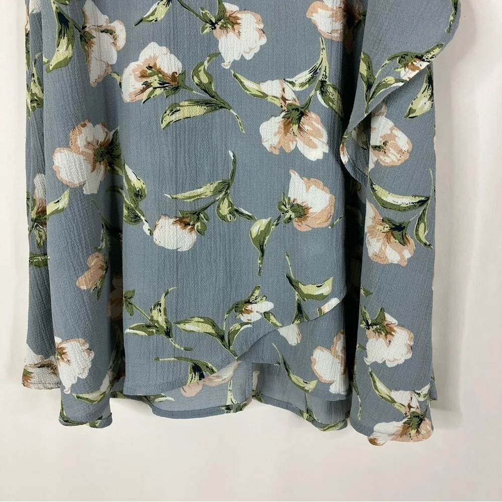 3/$30 Entro | Blue Polyester Gauze-Like Floral Layered Sleeveless Mini Dress S - Image 3