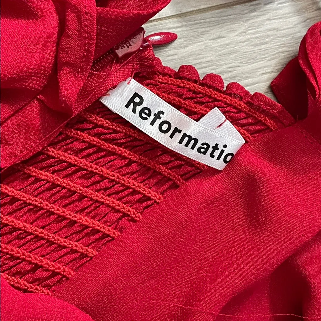 Reformation Christine Dress sweetheart mini womens Red (size 2) party cocktail - Image 3