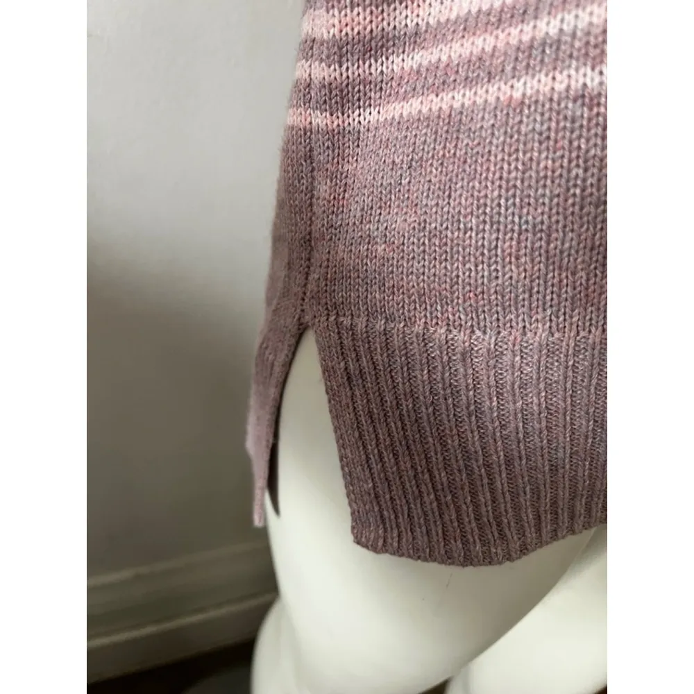 NWT Ella Moss Pink mauve Stripe Crew neck long sleeve pullover sweater Large - Image 7