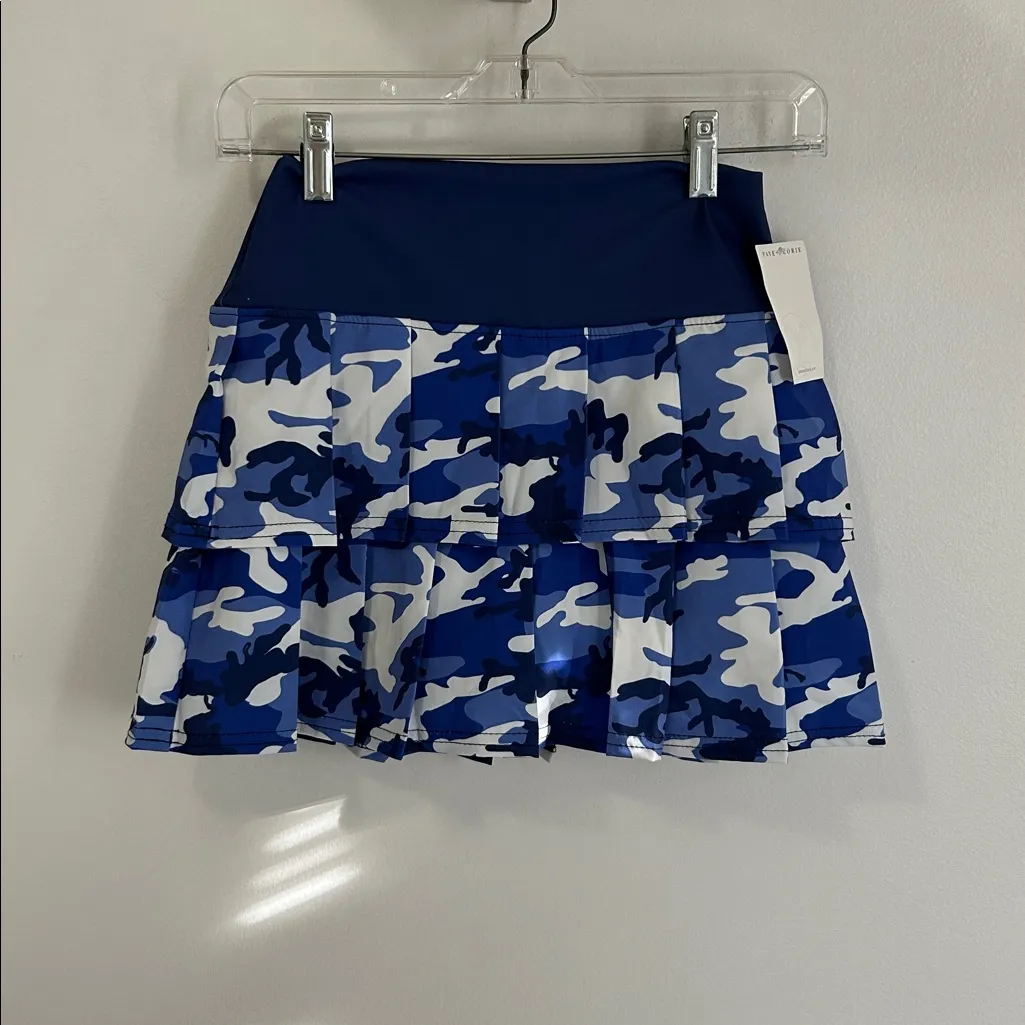 Faye + Florie Blue Camo Pleated Pickleball Tennis Skort - Image 2