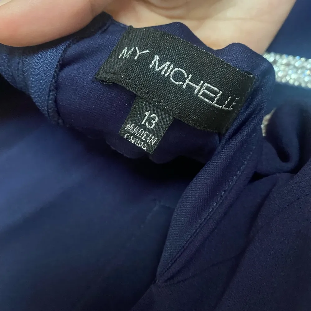 Navy blue fitted dress - Image 3