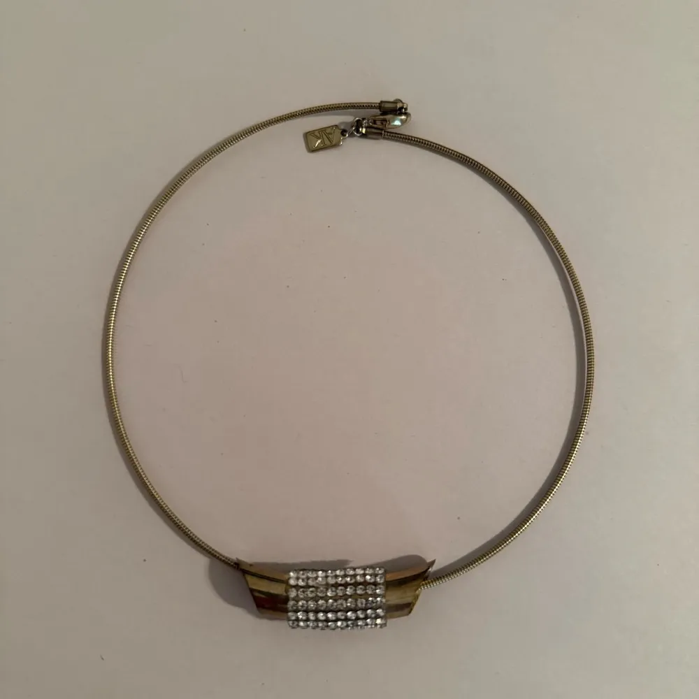 Women's AK Anne Klein Gold Tone Choker Collar Necklace Vintage - Image 2