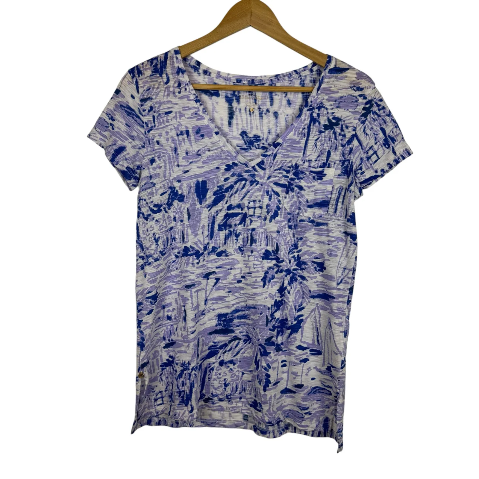 Lilly Pulitzer Meredith Short Sleeve Tee in Lilac Verbena‎ Rock the Dock Sz XS - Image 2