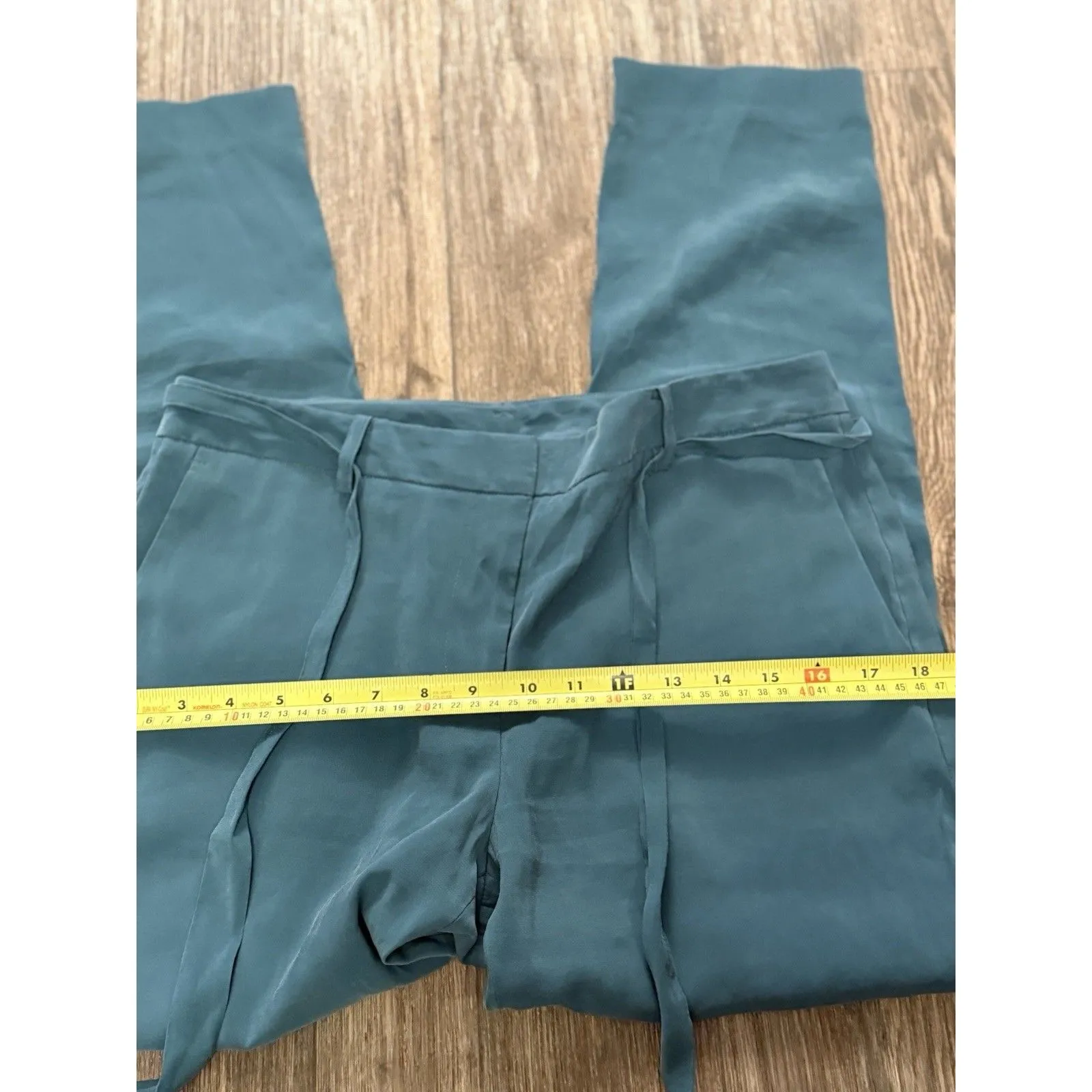 DKNY Pants  size 6 The ESSEX Ankle  Dark Teal‎  Waist Tie   Stretch  Career - Image 3