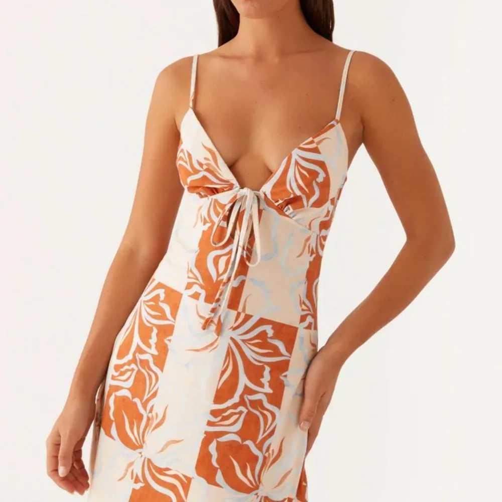 Peppermayo Flora Linen Maxi Dress Orange Size 4 NWT - Image 4