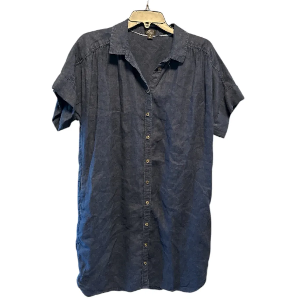 J.Crew Baird McNutt Irish Linen Short Sleeve Shirtdress Navy M Medium - Image 3