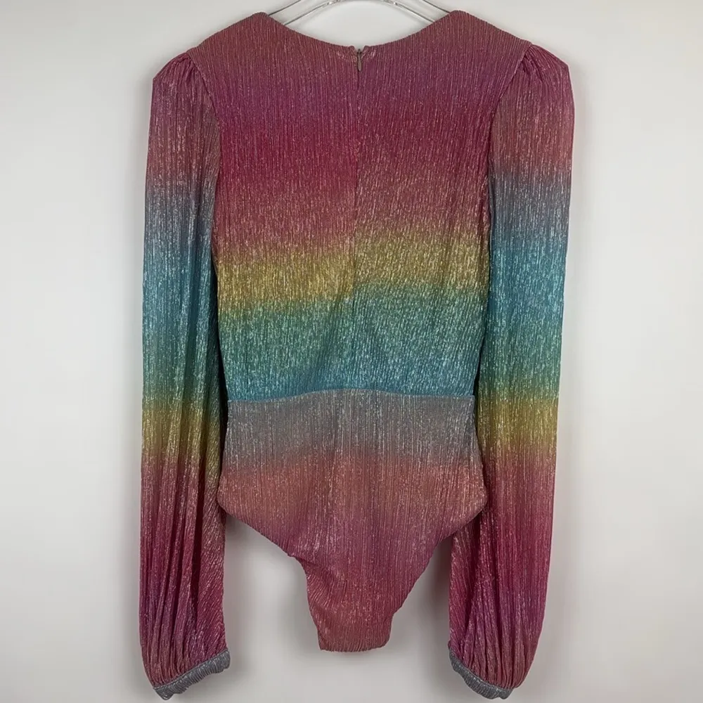 PatBO Prism Plunge Bodysuit in Rainbow Size Medium - Image 7